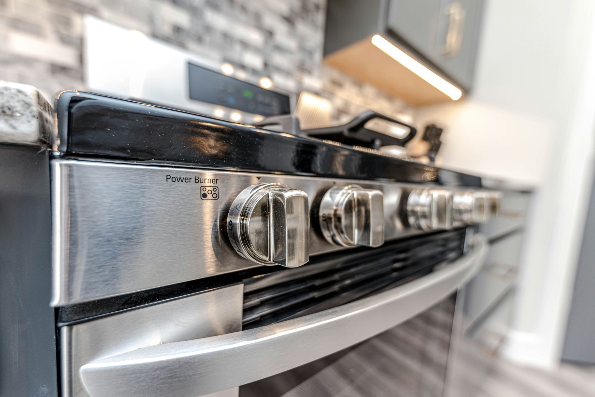 a close up of a stove and oven in a kitchen